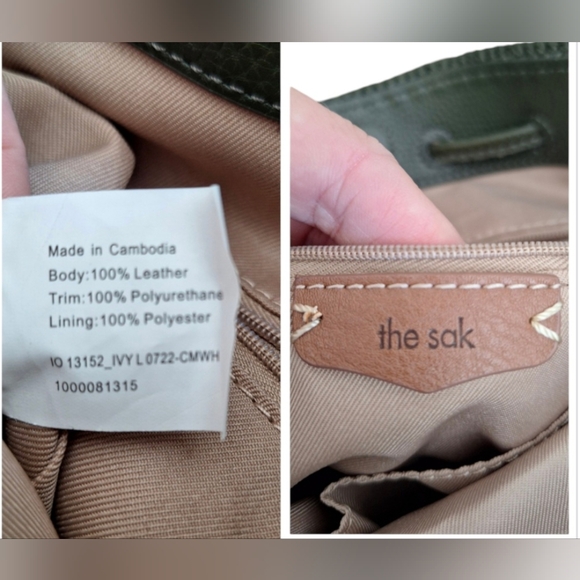NWOT the sak Ivy Drawstring Bucket olive green crossbody - Picture 11 of 12